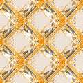 Vector watercolor effect wicker weave canvas seamless pattern background. Painterly criss cross backdrop. Woven retro