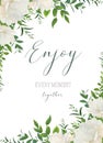 Vector watercolor floral greeting, wedding invite, save the date Royalty Free Stock Photo