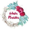 Vector Watercolor Floristic Composition Royalty Free Stock Photo