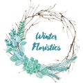 Vector Watercolor Floristic Composition Royalty Free Stock Photo