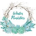 Vector Watercolor Floristic Composition Royalty Free Stock Photo