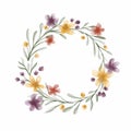 Vector watercolor flower wreath. Elegant floral design for invitation, wedding or greeting card. Royalty Free Stock Photo