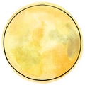 Vector and watercolor full moon drawing in pale golden yellowure