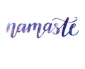 Vector watercolor hand lettering illustration Namaste
