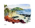Vector watercolor illustration of Goa