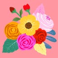 Vector watercolor illustrations of flowers. Drawings for clipart