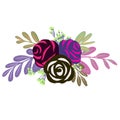 Vector watercolor illustrations of flowers. Drawings for clipart