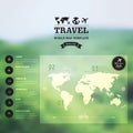 Vector watercolor map, web and mobile template. Corporate website design. Web media backdrop. Travel. Blurred. Background.