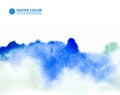 Vector watercolor painting background,Blue background, watercolor rendering, watercolor texture effect.