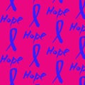 Vector watercolor pink ribbon - breast cancer awareness symbol