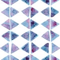 Vector watercolor rhombus trinagles tile seamless pattern background Royalty Free Stock Photo
