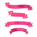Vector watercolor ribbons banners