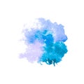 Vector watercolor splash texture background isolated. Hand-drawn blob, spot. Watercolor effects. Blue winter seasonal colors abstr Royalty Free Stock Photo