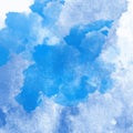 Vector watercolor splash texture background isolated. Hand-drawn blob, spot. Watercolor effects. Blue winter seasonal colors abstr Royalty Free Stock Photo