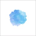 Vector watercolor splash texture background isolated. Hand-drawn blob, spot. Watercolor effects. Blue winter seasonal colors abstr Royalty Free Stock Photo