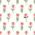 Vector Watercolor Spring Flower branches seamless background pattern Royalty Free Stock Photo