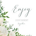 Vector watercolor style floral greeting, wedding invite, save th Royalty Free Stock Photo