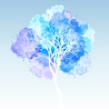 Vector Watercolor Winter Tree Illustration Royalty Free Stock Photo