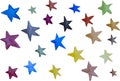 Vector watercolors colorful stars design elements