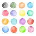 Vector watercolors pattern. Round shapes pattern.