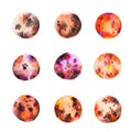 Vector watercolors pattern. Round shapes pattern.