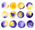 Vector watercolors pattern. Round shapes pattern.