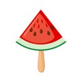Vector watermelon popsicle icon in flat style isolated on white background