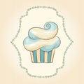 Vector waved cupcake. Vector illustration