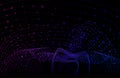 Vector Waves Abstract Background, Gradient Color, Glowing Lines, Structure Wireframe. Royalty Free Stock Photo