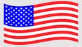 Vector waving american flag icon
