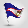 Vector waving triangle samoan flag on slanted silver pole - symbol of american samoa with metal stick Royalty Free Stock Photo