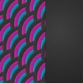 Vector wavy abstract tricolor background. Background with gray arcs, crimson and blue.