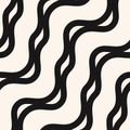 Vector abstract wavy seamless pattern. Black and white waves background Royalty Free Stock Photo