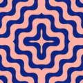 Vector wavy seamless pattern in navy blue and pink color. Modern stylish design Royalty Free Stock Photo