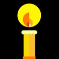 Vector wax illustration fire candle flame