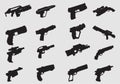 Vector of weapon silhouettes Royalty Free Stock Photo