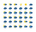 Vector weather icon set flat style Royalty Free Stock Photo