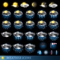 Vector weather icons set Royalty Free Stock Photo