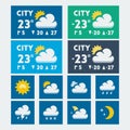 Vector weather widget Royalty Free Stock Photo