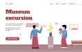 Vector web banner for ads about museum or art gallery excursion.
