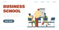 Vector web banner for education on training business school, courses or seminars