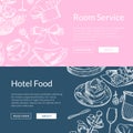 Vector web banner templates restaurant or room service