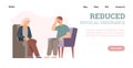 Vector web banner with tired couple seniors with feeling weak and fatigue.