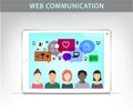 Vector web communication illustration, social net concept. Royalty Free Stock Photo