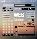 Vector Web Elements, Buttons and Labels. Site Navigation.