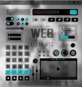 Vector Web Elements, Buttons and Labels. Site Navigation.