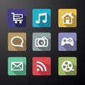 Vector Web Icons Set in Flat Design Royalty Free Stock Photo