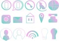 Vector web icons set pink-blue gradient