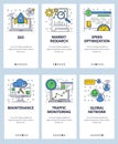 Vector web linear art onboarding screens template. SEO and digital marketing, website loading speed optimization and