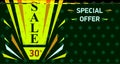 Vector web sale banner. Sale discount up to 30 . Special offer. Royalty Free Stock Photo